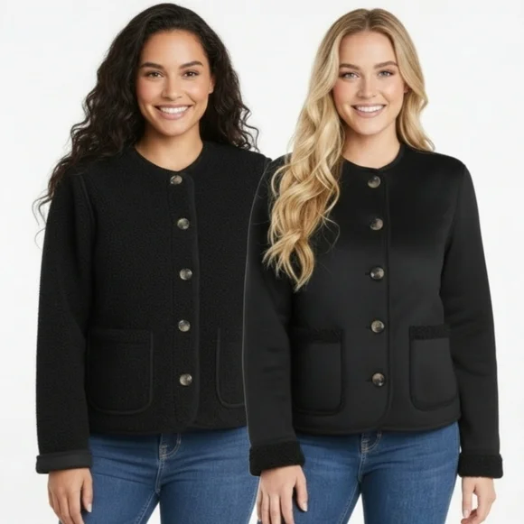 Briggs New York Women's Reversible Sherpa and Suede Jacket NWT - Picture 1 of 11